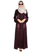 Appealing Floral Embroidery Dubai Style Abaya