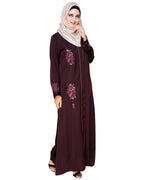 Appealing Floral Embroidery Dubai Style Abaya