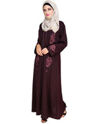 Appealing Floral Embroidery Dubai Style Abaya