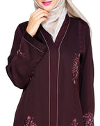 Appealing Floral Embroidery Dubai Style Abaya