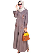 Appealing Floral Embroidery Dubai Style Abaya