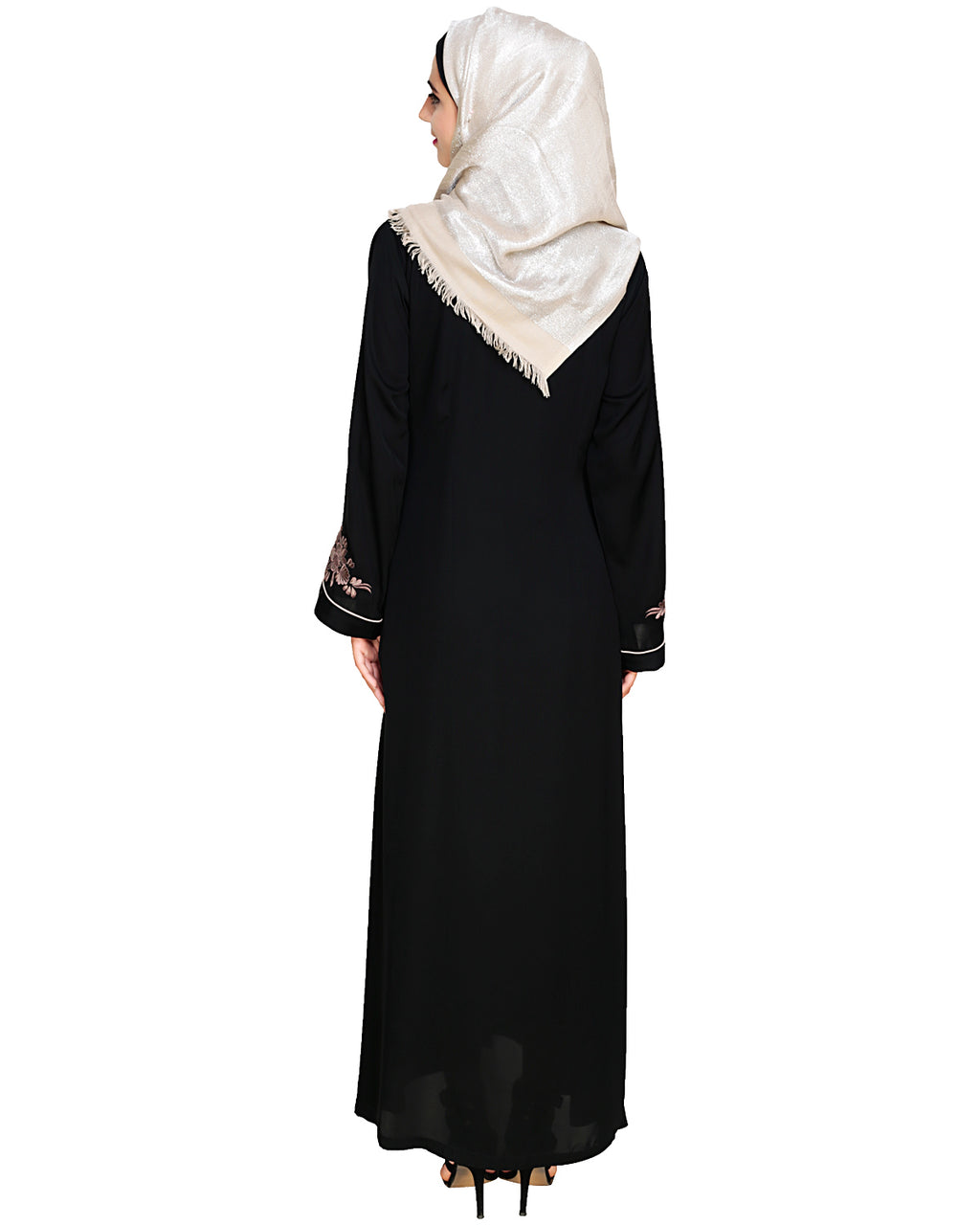 Appealing Floral Embroidery Dubai Style Abaya