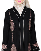 Appealing Floral Embroidery Dubai Style Abaya