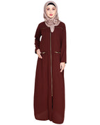 Metallic Zip Abaya