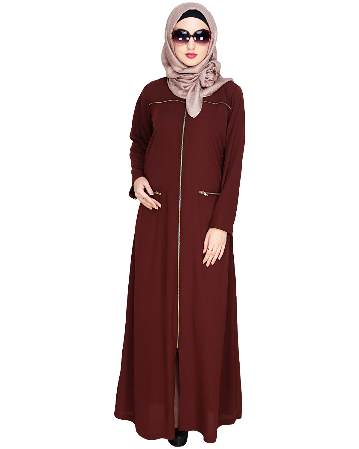 Metallic Zip Abaya