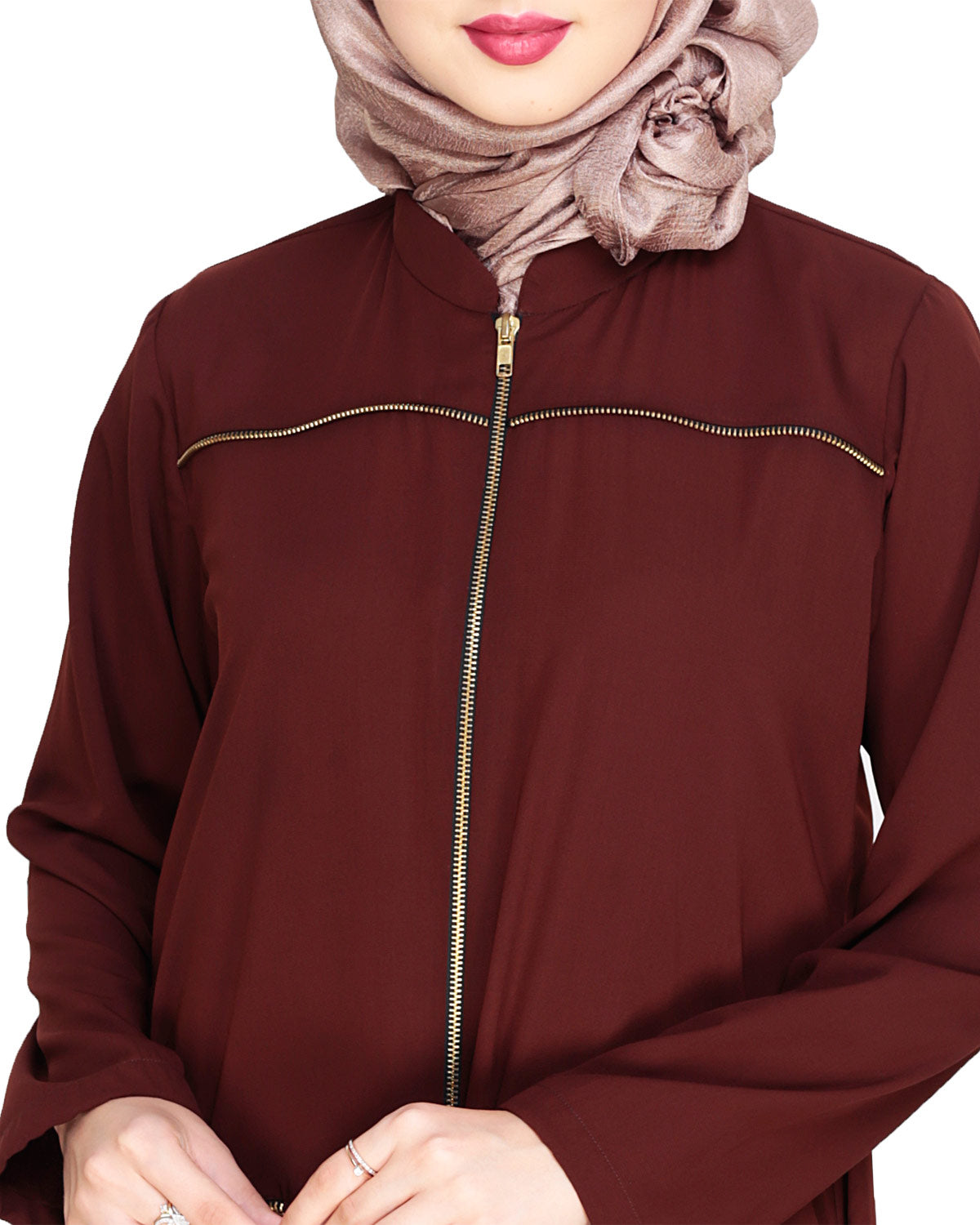 Metallic Zip Abaya