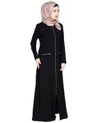 Metallic Zip Abaya