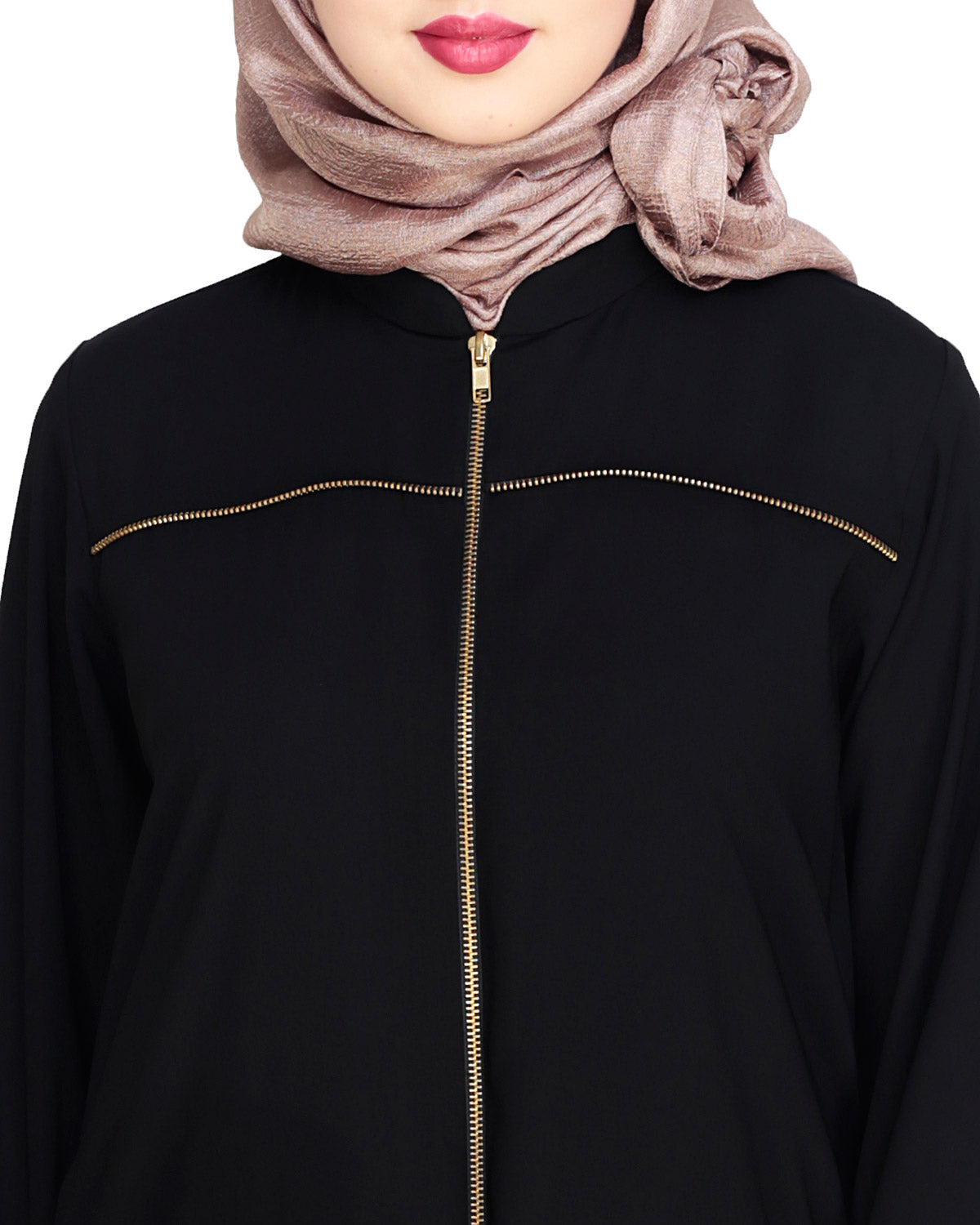 Metallic Zip Abaya