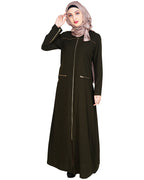 Metallic Zip Abaya