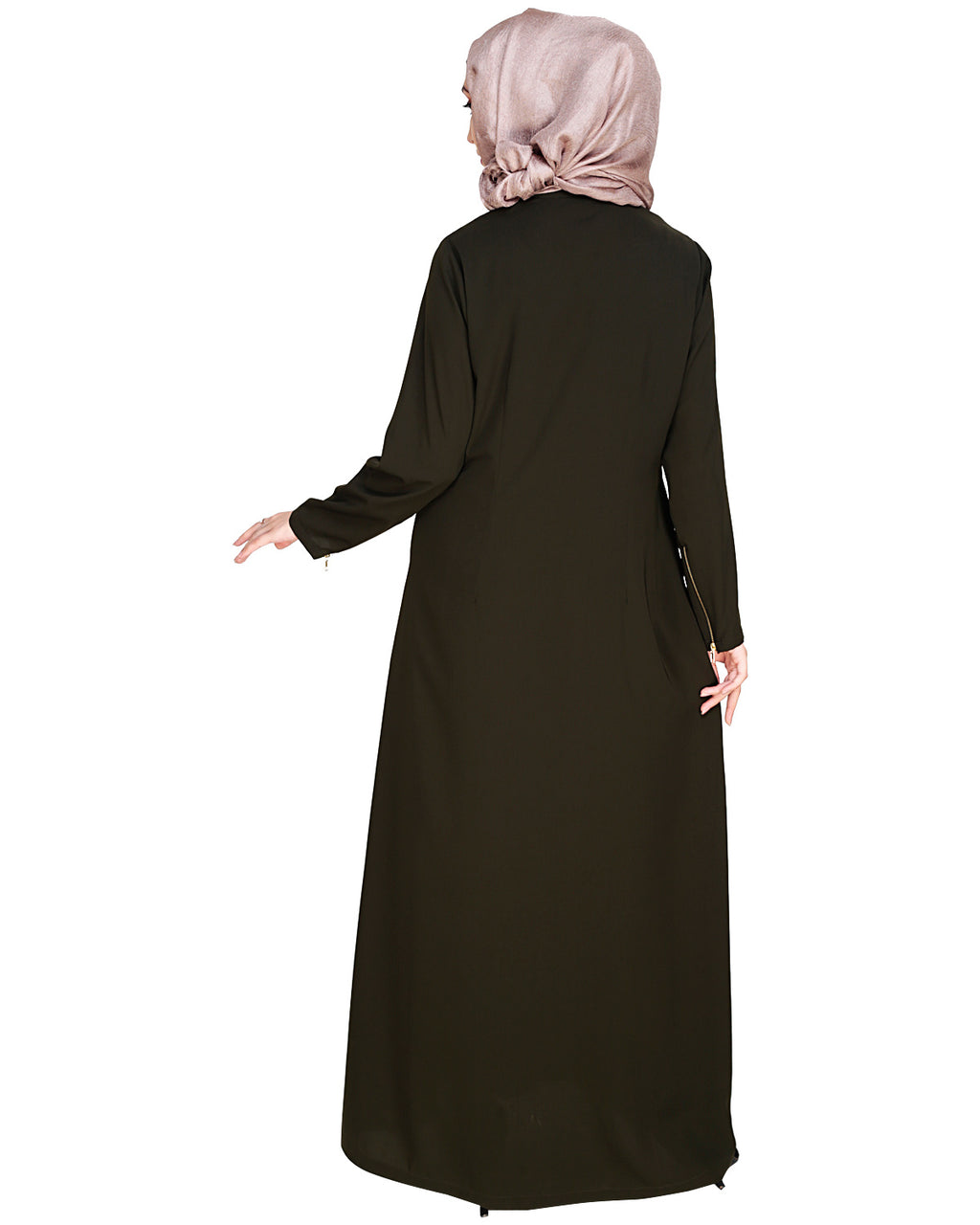 Metallic Zip Abaya