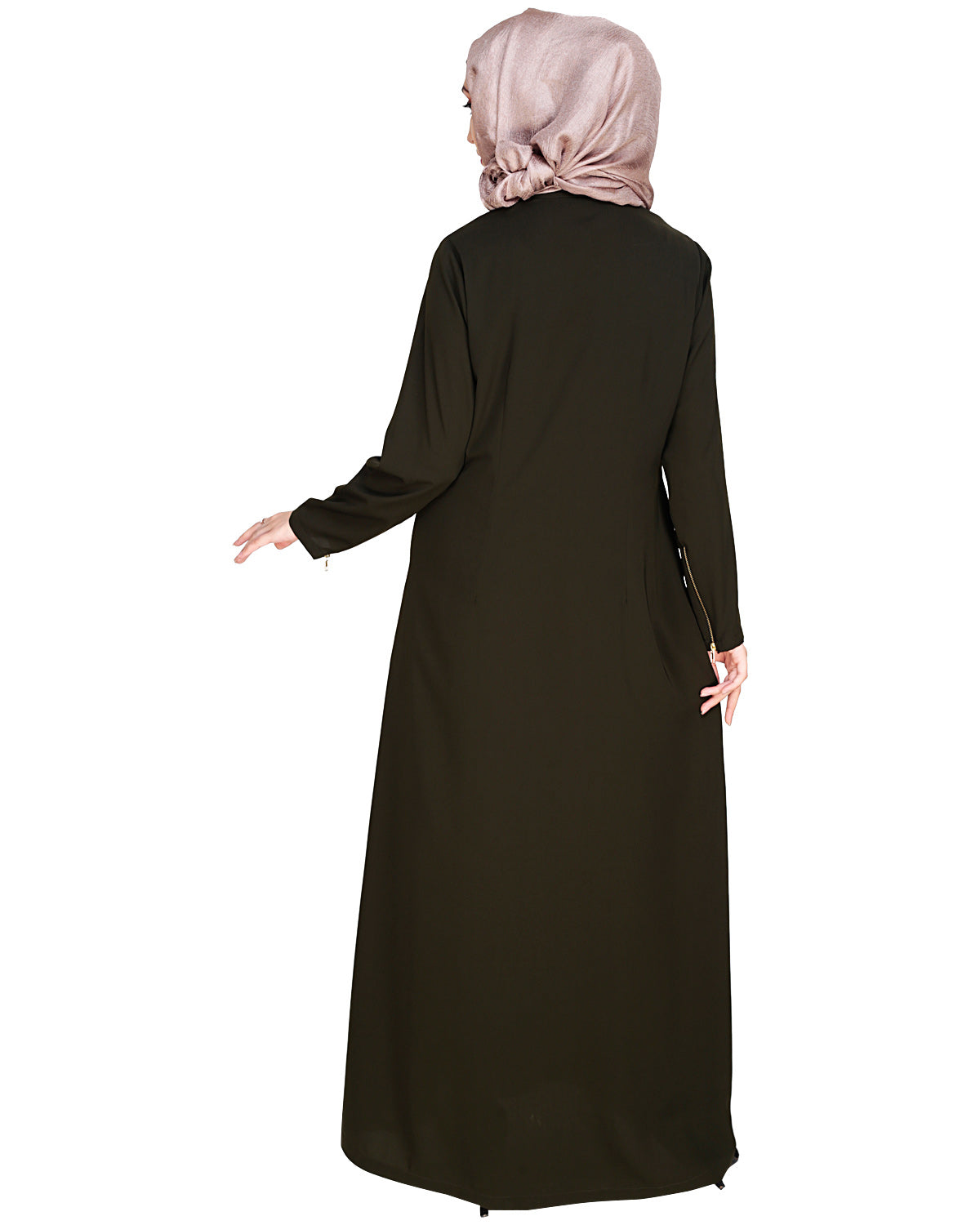 Metallic Zip Abaya