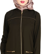 Metallic Zip Abaya