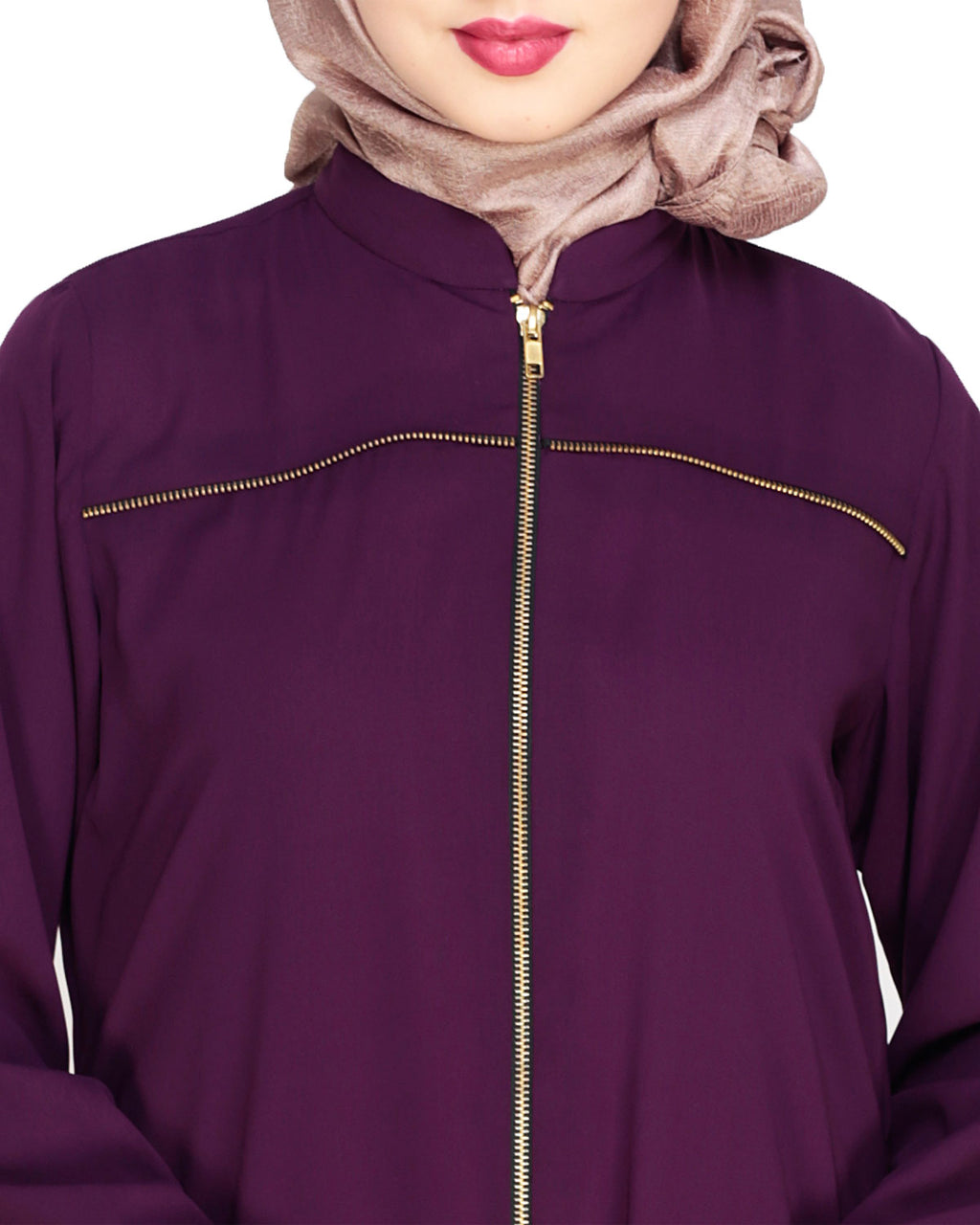 Metallic Zip Abaya