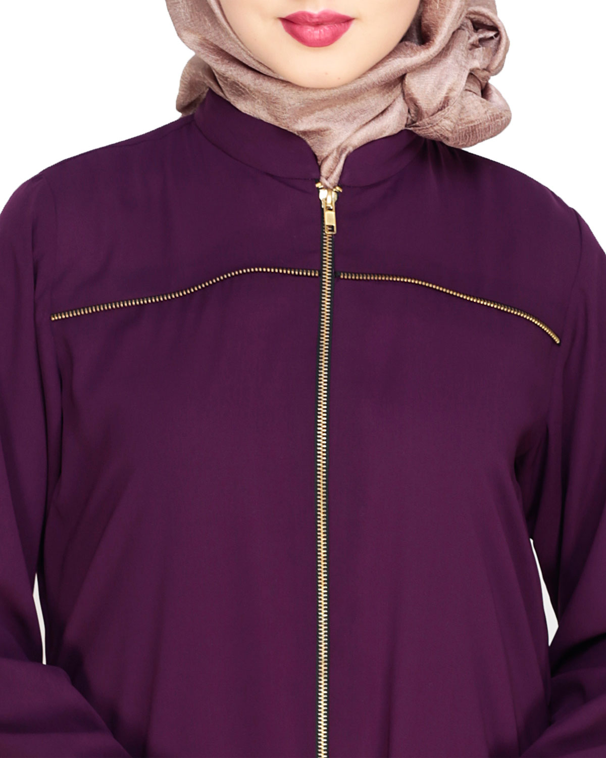 Metallic Zip Abaya