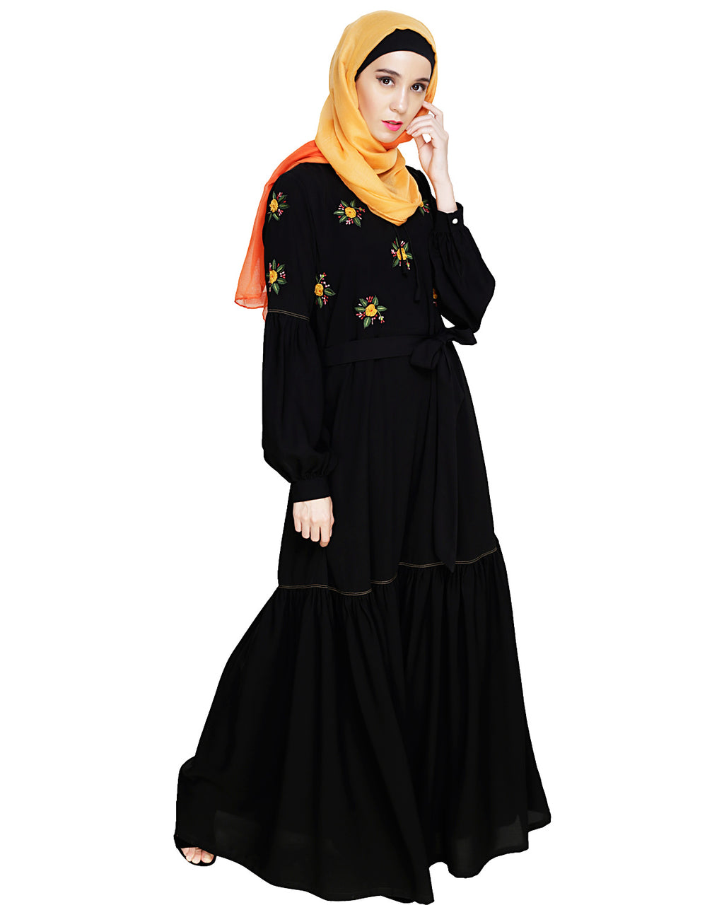 Dreamy Floral Embroiderd Abaya