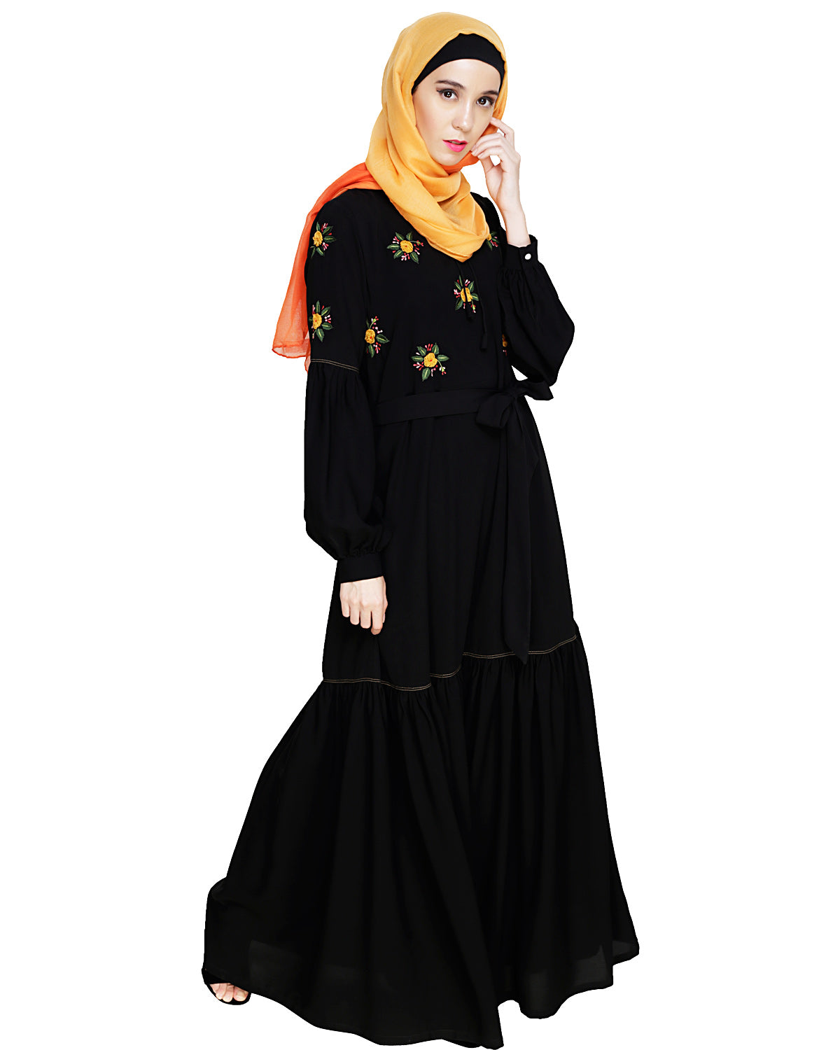 Dreamy Floral Embroiderd Abaya