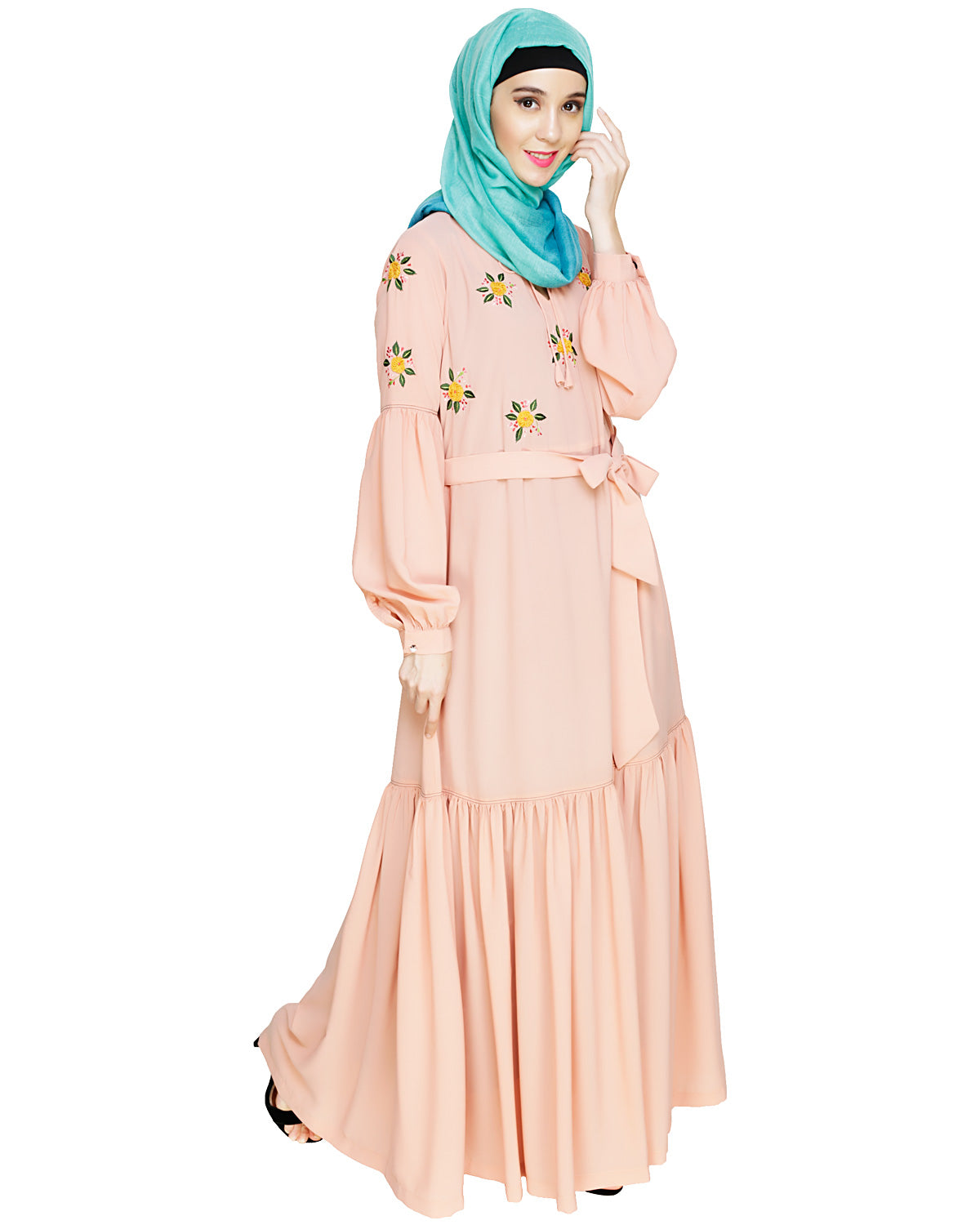 Dreamy Floral Embroiderd Abaya
