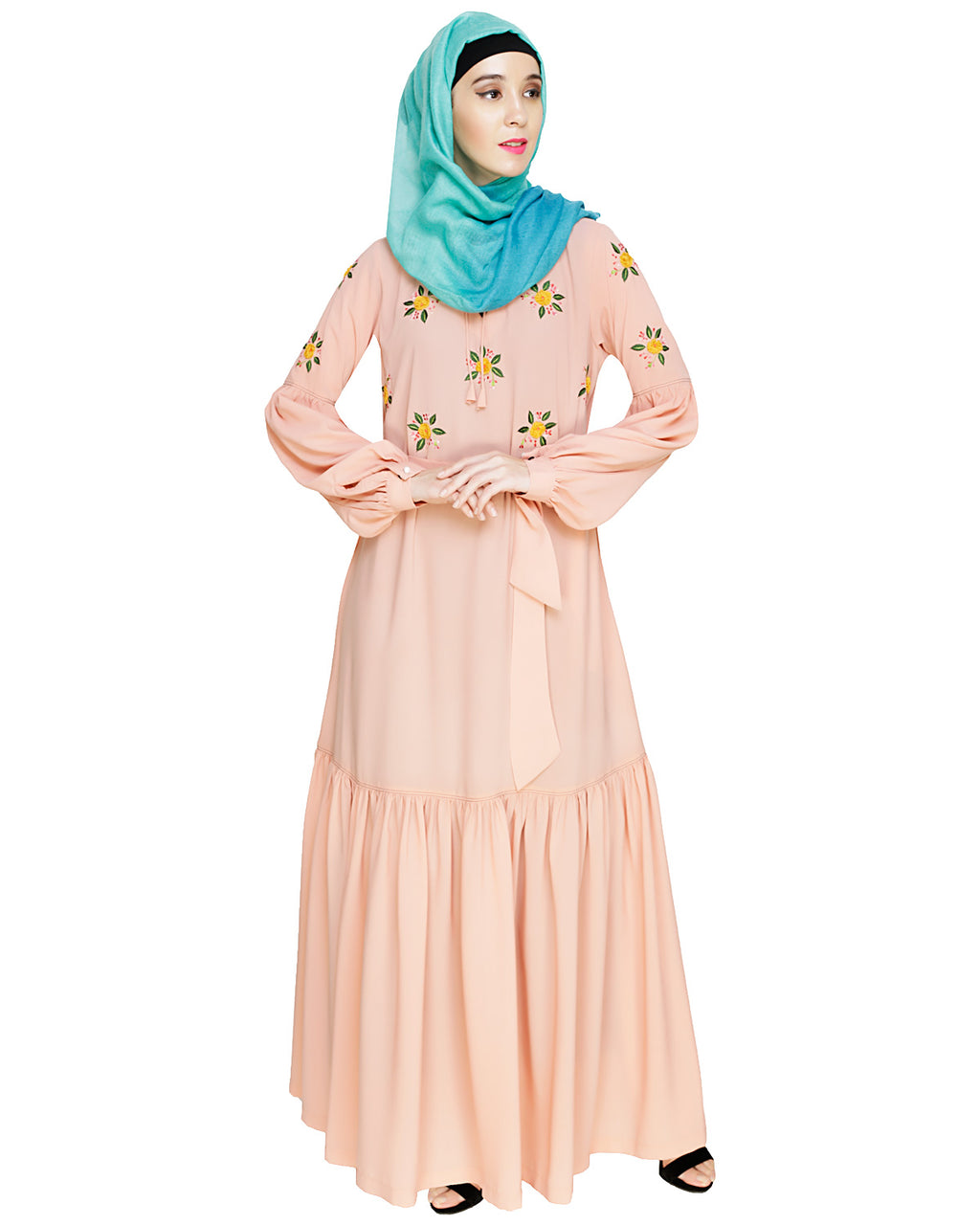 Dreamy Floral Embroiderd Abaya