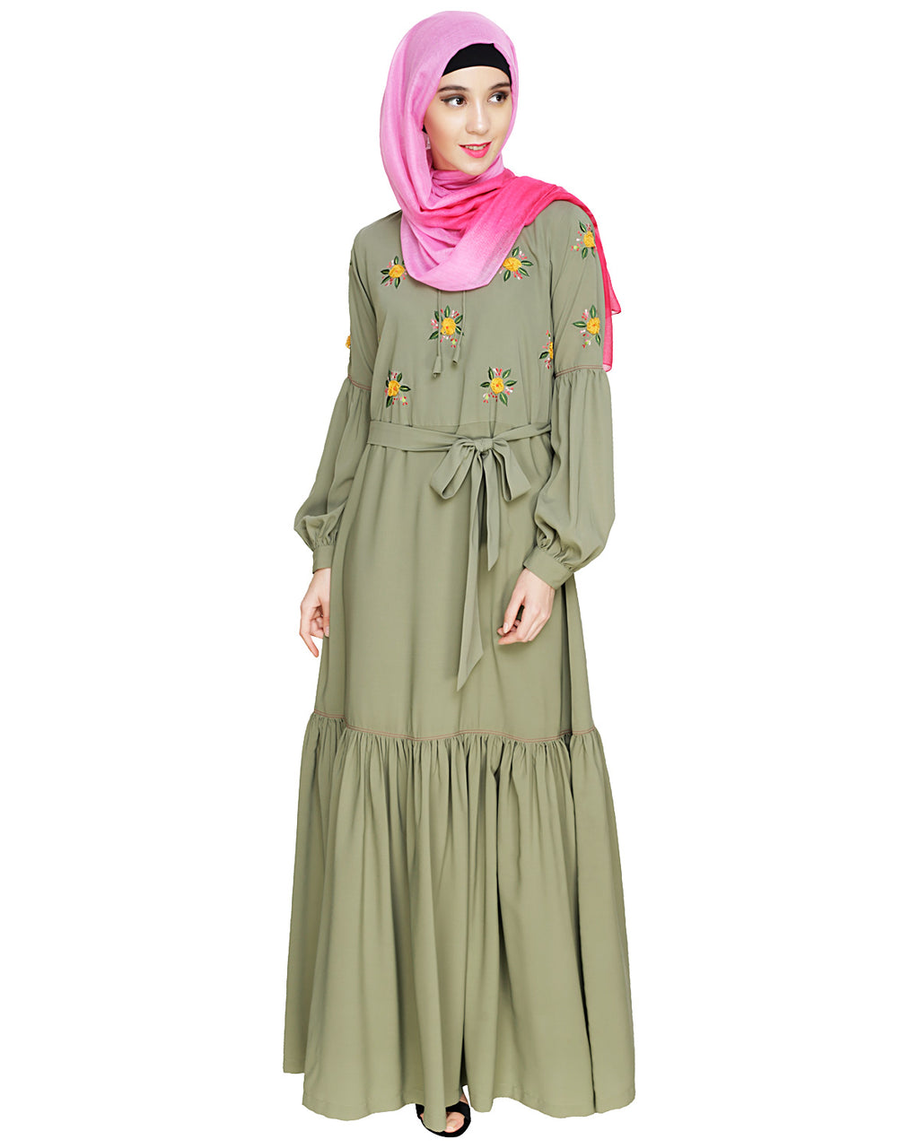 Dreamy Floral Embroiderd Abaya