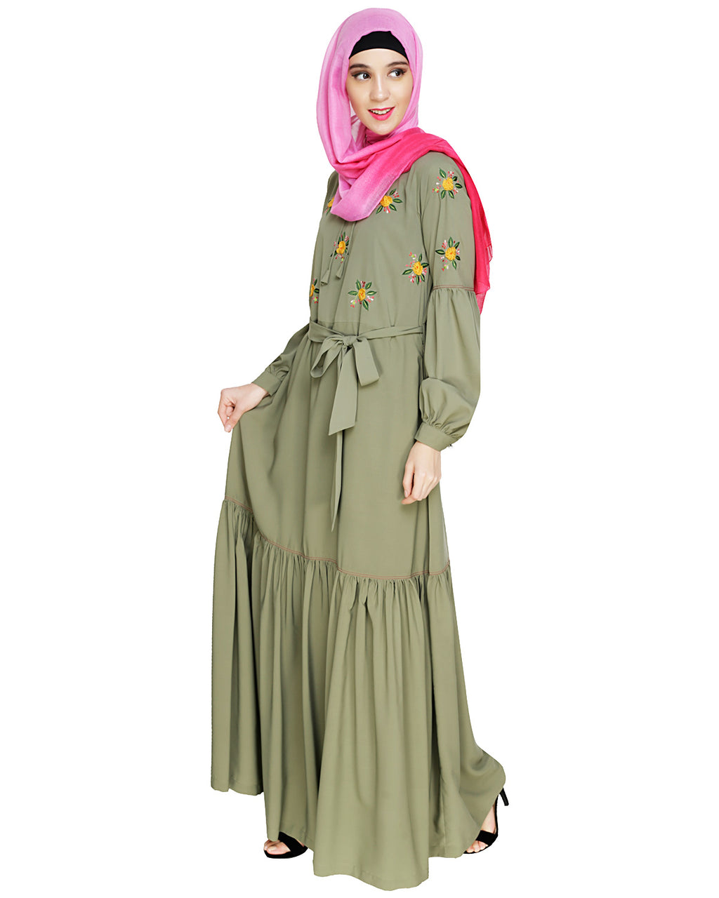 Dreamy Floral Embroiderd Abaya