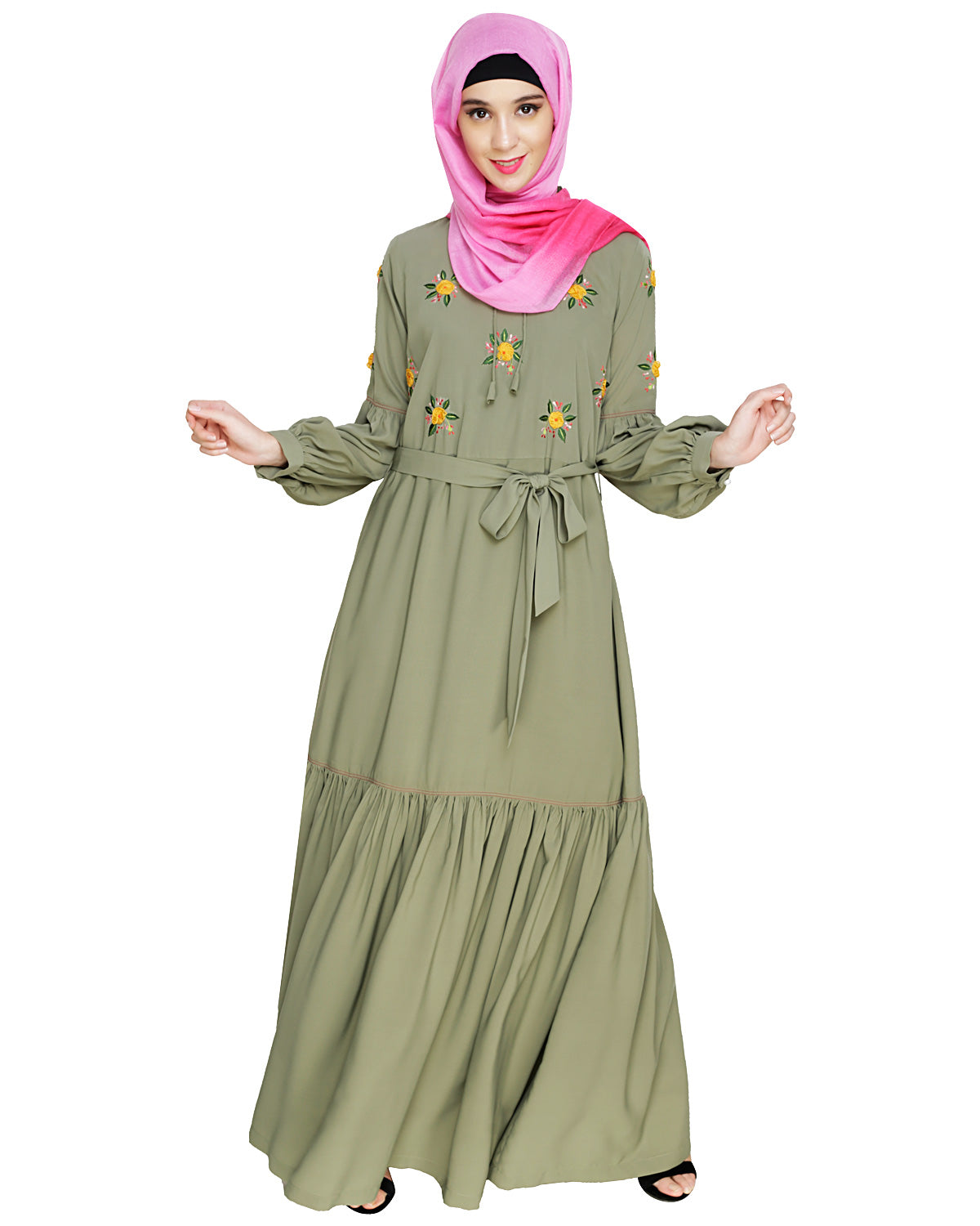 Dreamy Floral Embroiderd Abaya
