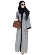 Contrast Embroidered Dubai Style Abaya