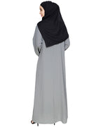 Contrast Embroidered Dubai Style Abaya