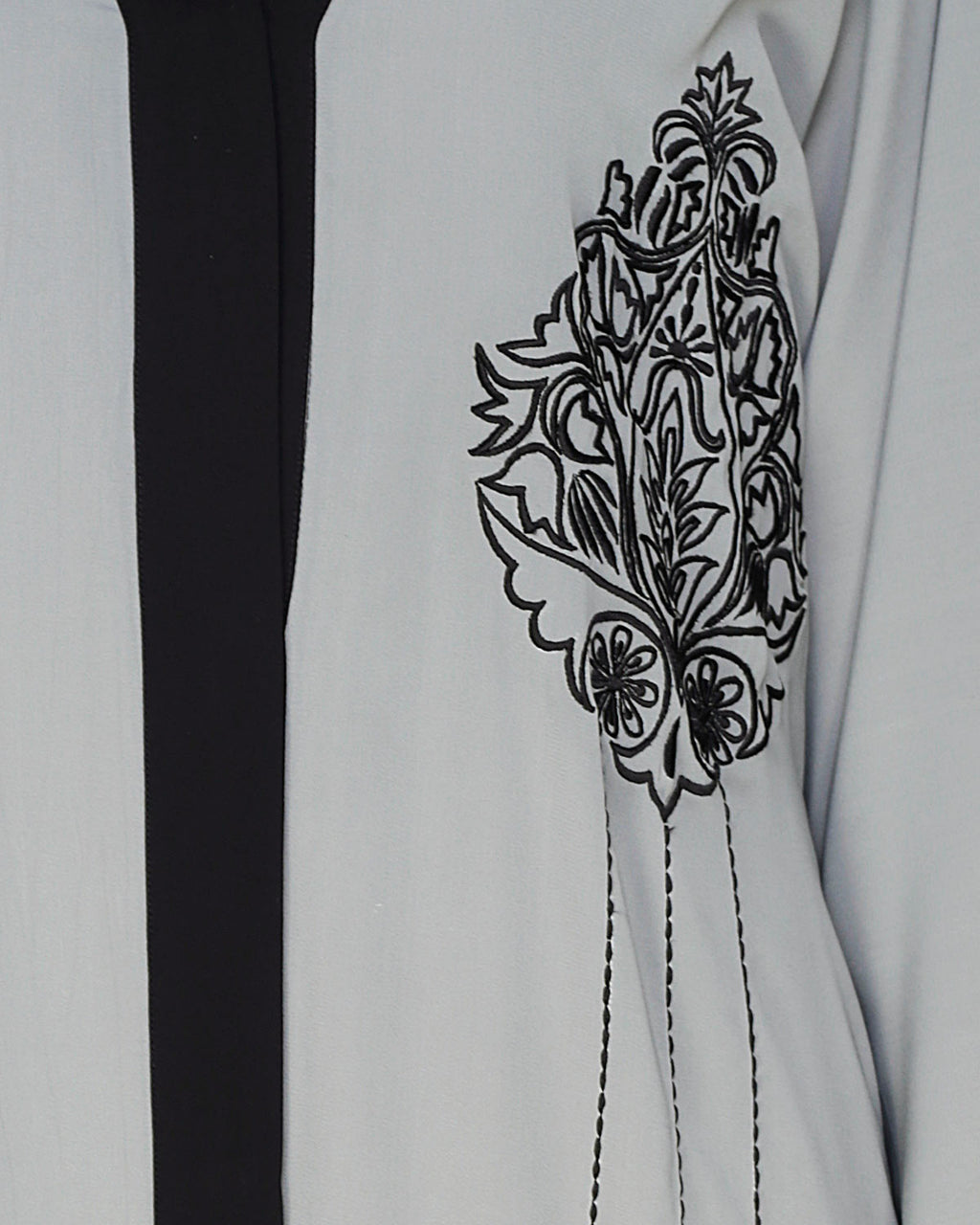Contrast Embroidered Dubai Style Abaya
