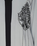 Contrast Embroidered Dubai Style Abaya