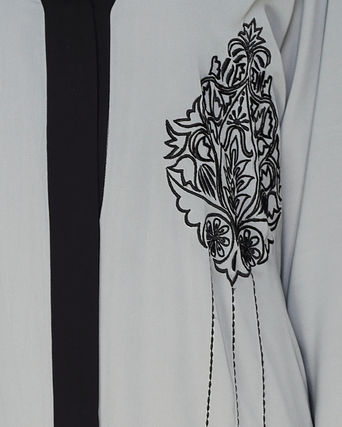 Contrast Embroidered Dubai Style Abaya