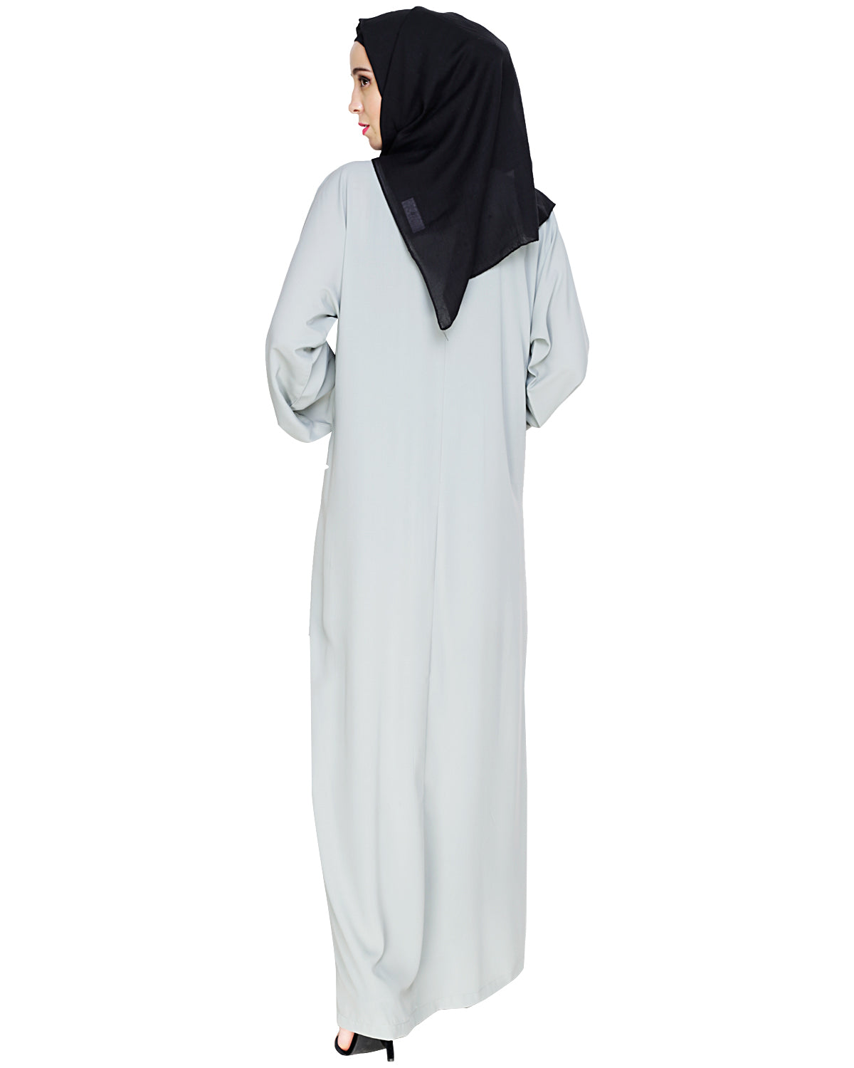 Contrast Embroidered Dubai Style Abaya