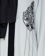 Contrast Embroidered Dubai Style Abaya