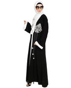 Contrast Embroidered Dubai Style Abaya