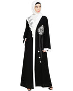 Contrast Embroidered Dubai Style Abaya