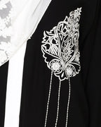Contrast Embroidered Dubai Style Abaya