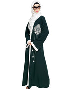 Contrast Embroidered Dubai Style Abaya