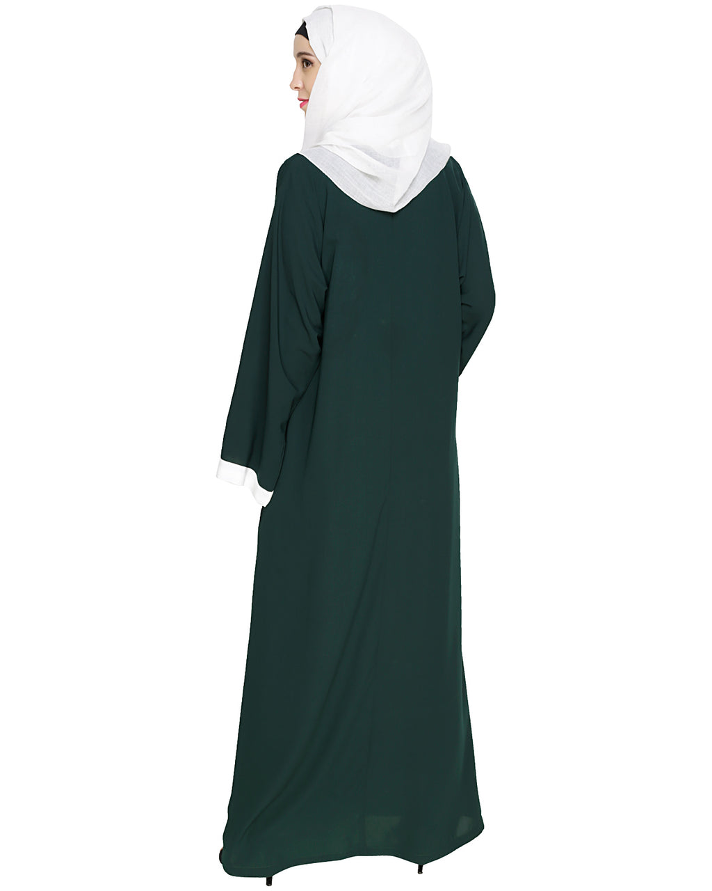 Contrast Embroidered Dubai Style Abaya