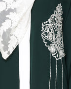 Contrast Embroidered Dubai Style Abaya