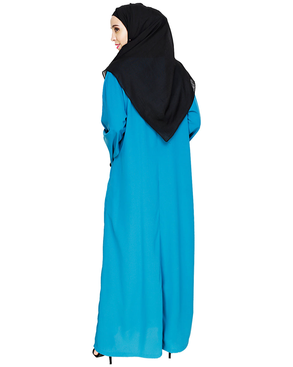 Contrast Embroidered Dubai Style Abaya