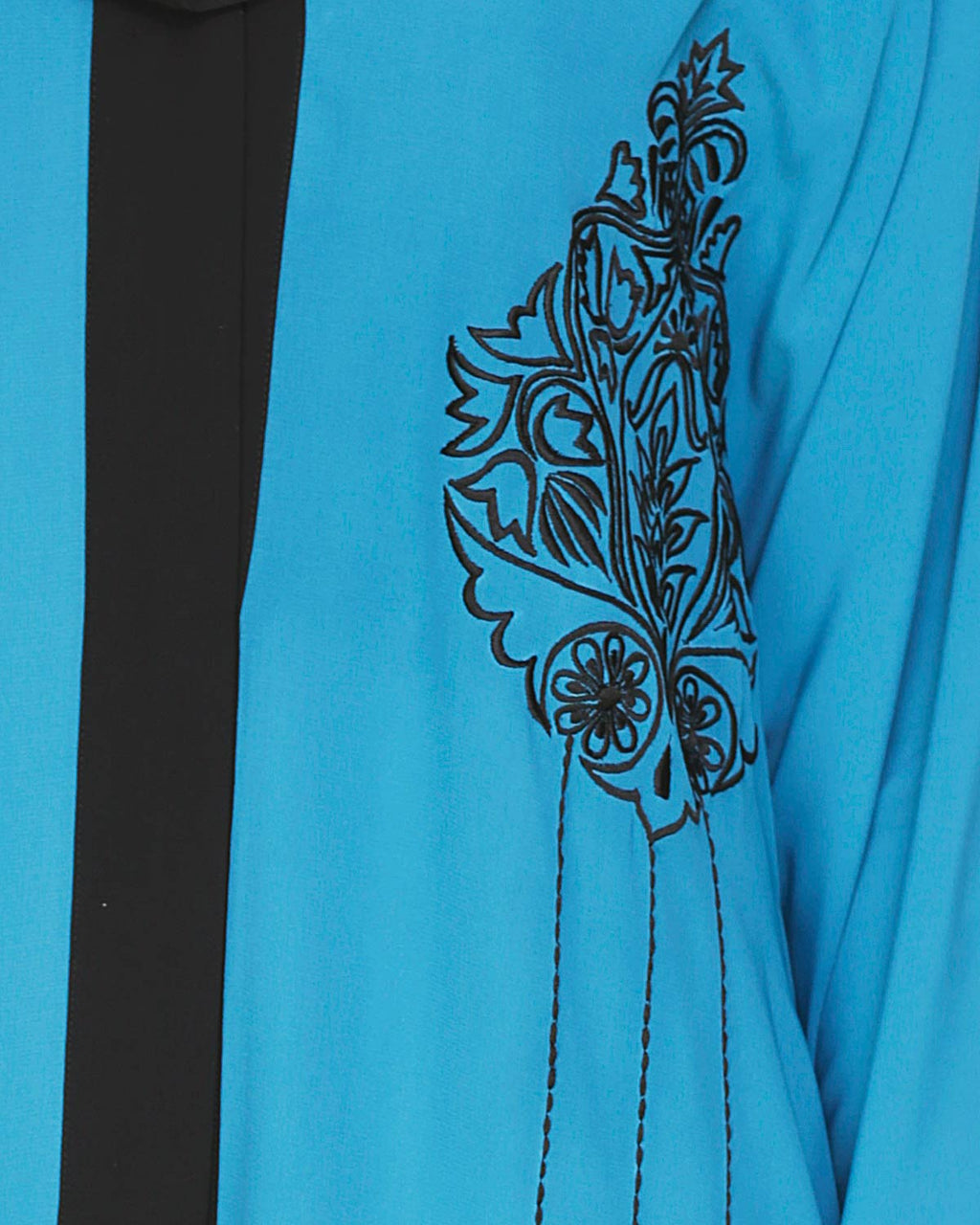 Contrast Embroidered Dubai Style Abaya