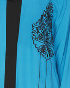 Contrast Embroidered Dubai Style Abaya