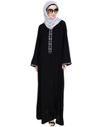 Lotus Embroidered Dubai Style Abaya