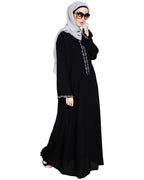 Lotus Embroidered Dubai Style Abaya