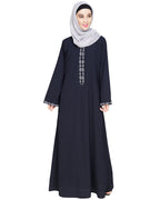 Lotus Embroidered Dubai Style Abaya