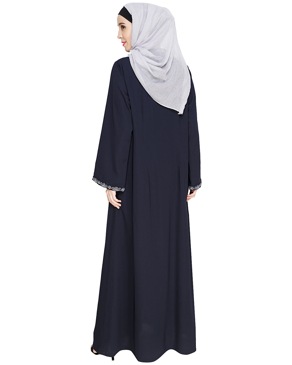 Lotus Embroidered Dubai Style Abaya