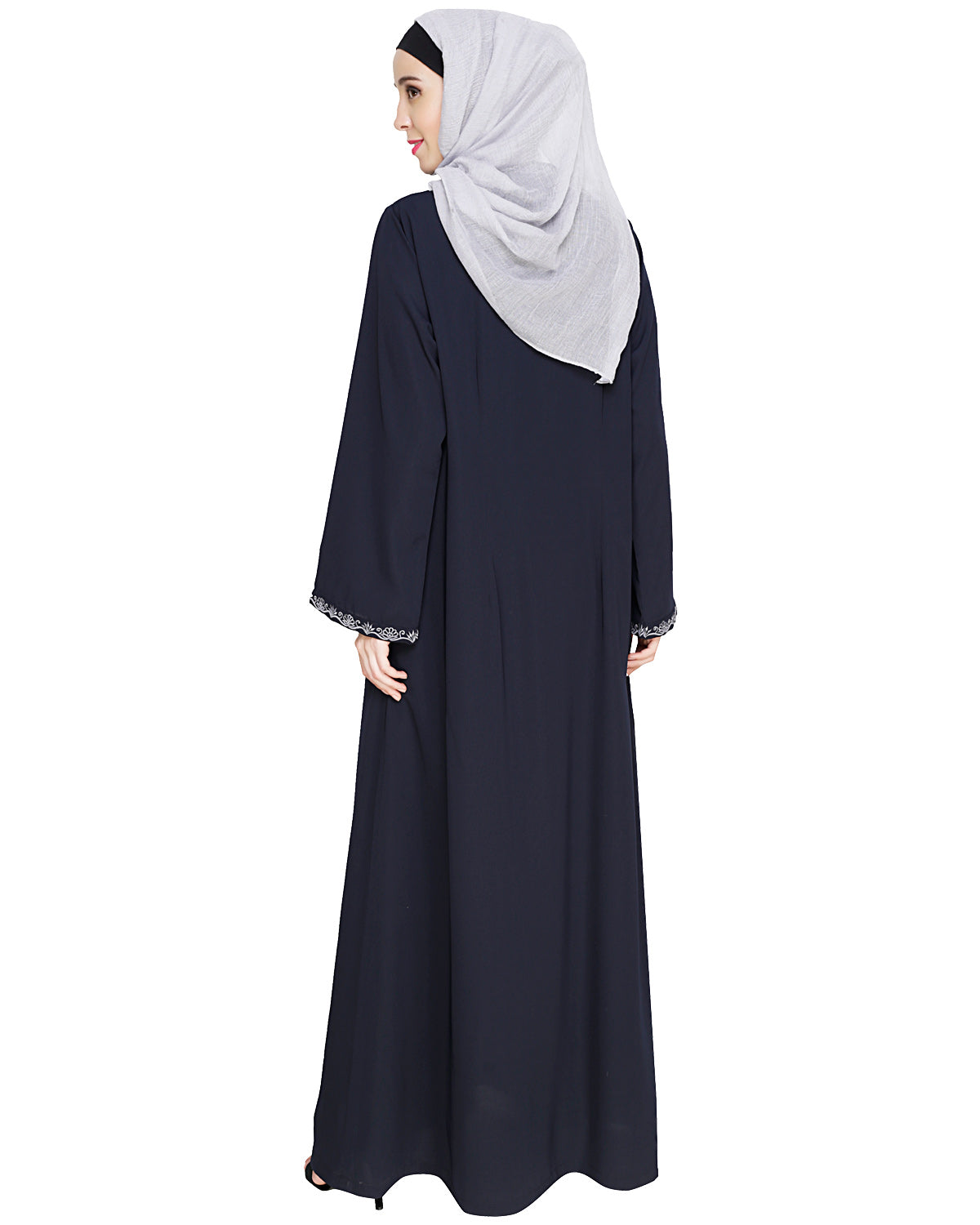 Lotus Embroidered Dubai Style Abaya