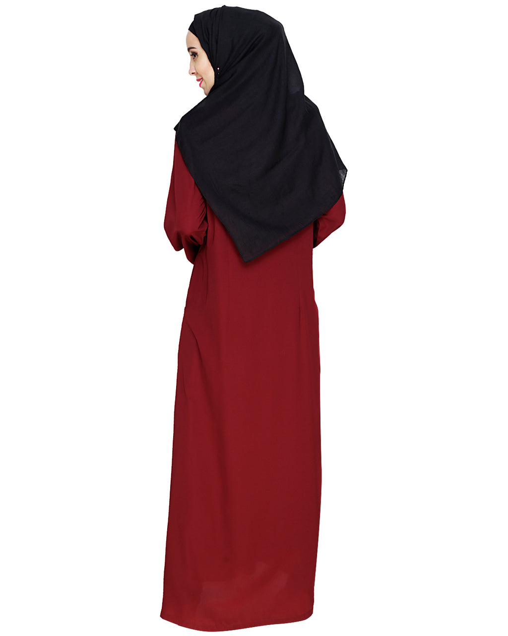 Lotus Embroidered Dubai Style Abaya