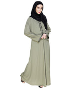 Lotus Embroidered Dubai Style Abaya
