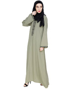 Lotus Embroidered Dubai Style Abaya