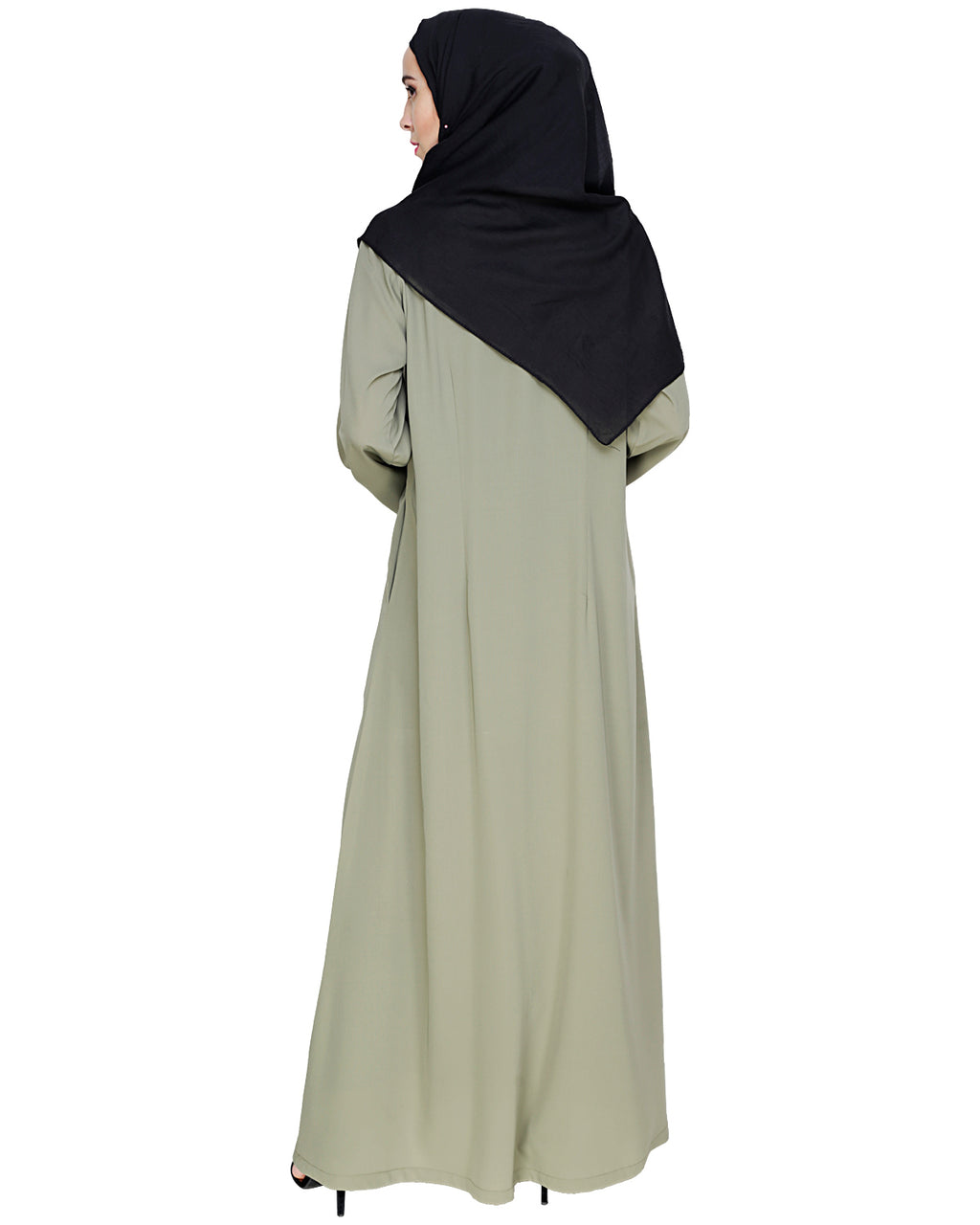 Lotus Embroidered Dubai Style Abaya